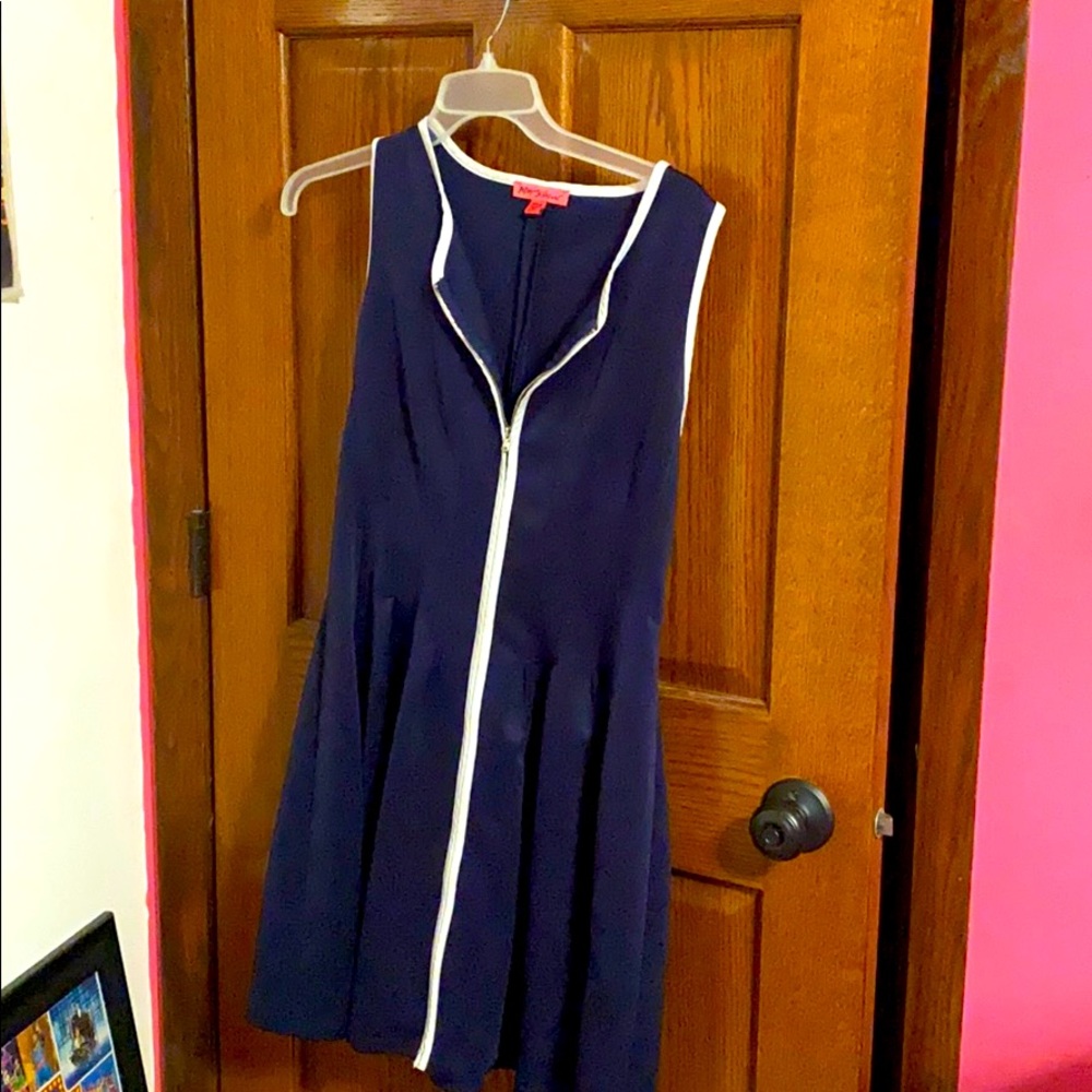 Betsey Johnson Navy Zipper Dress
